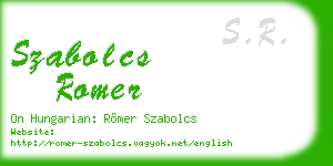 szabolcs romer business card